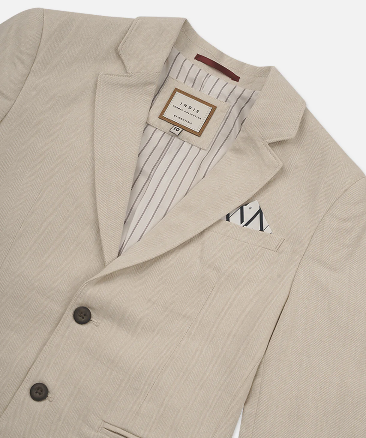 The Palermo Herringbone Blazer - Lt Sand - Image 3