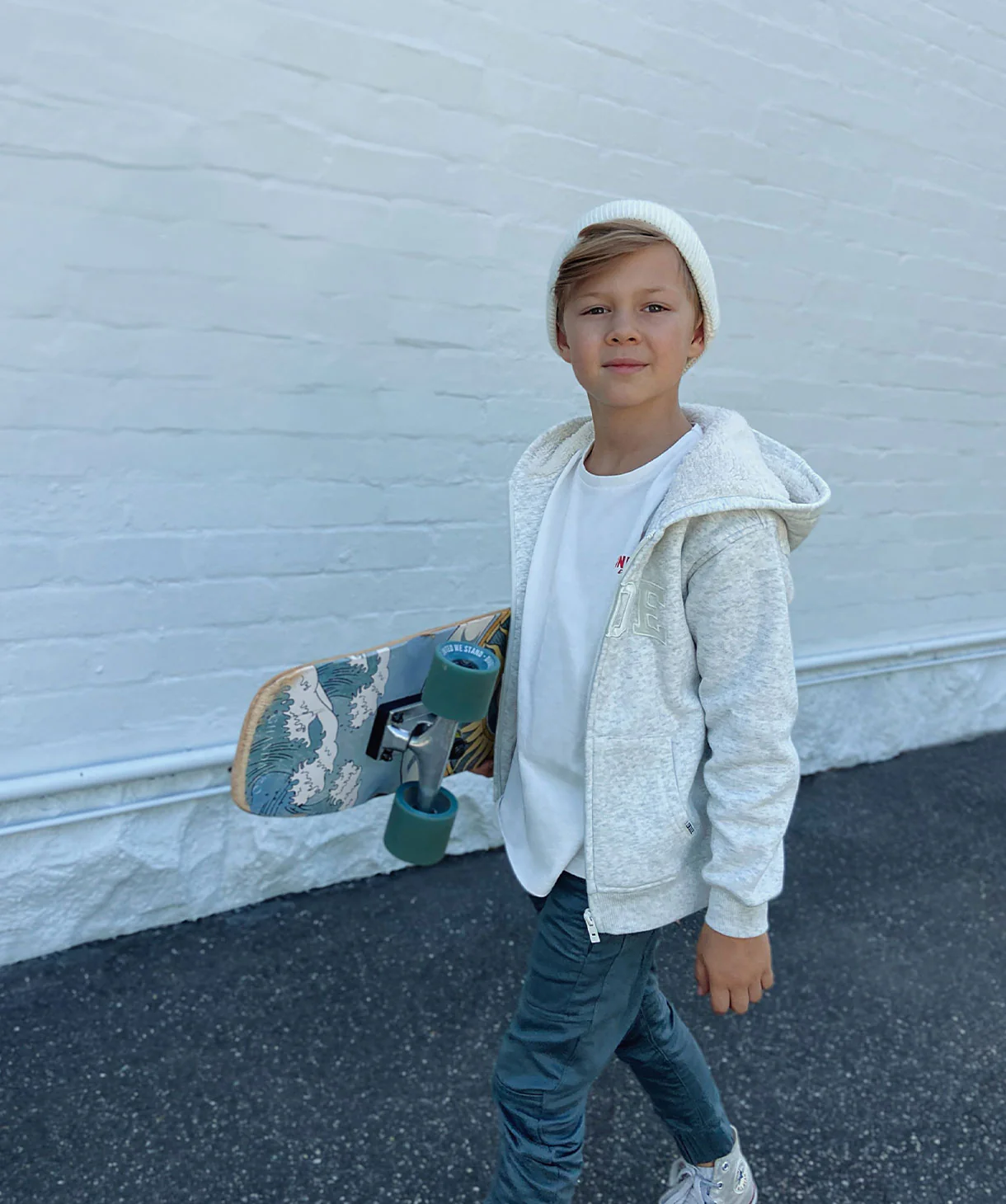 The Sherpa Huntington Hoodie - Light Grey Marle/White - Image 8