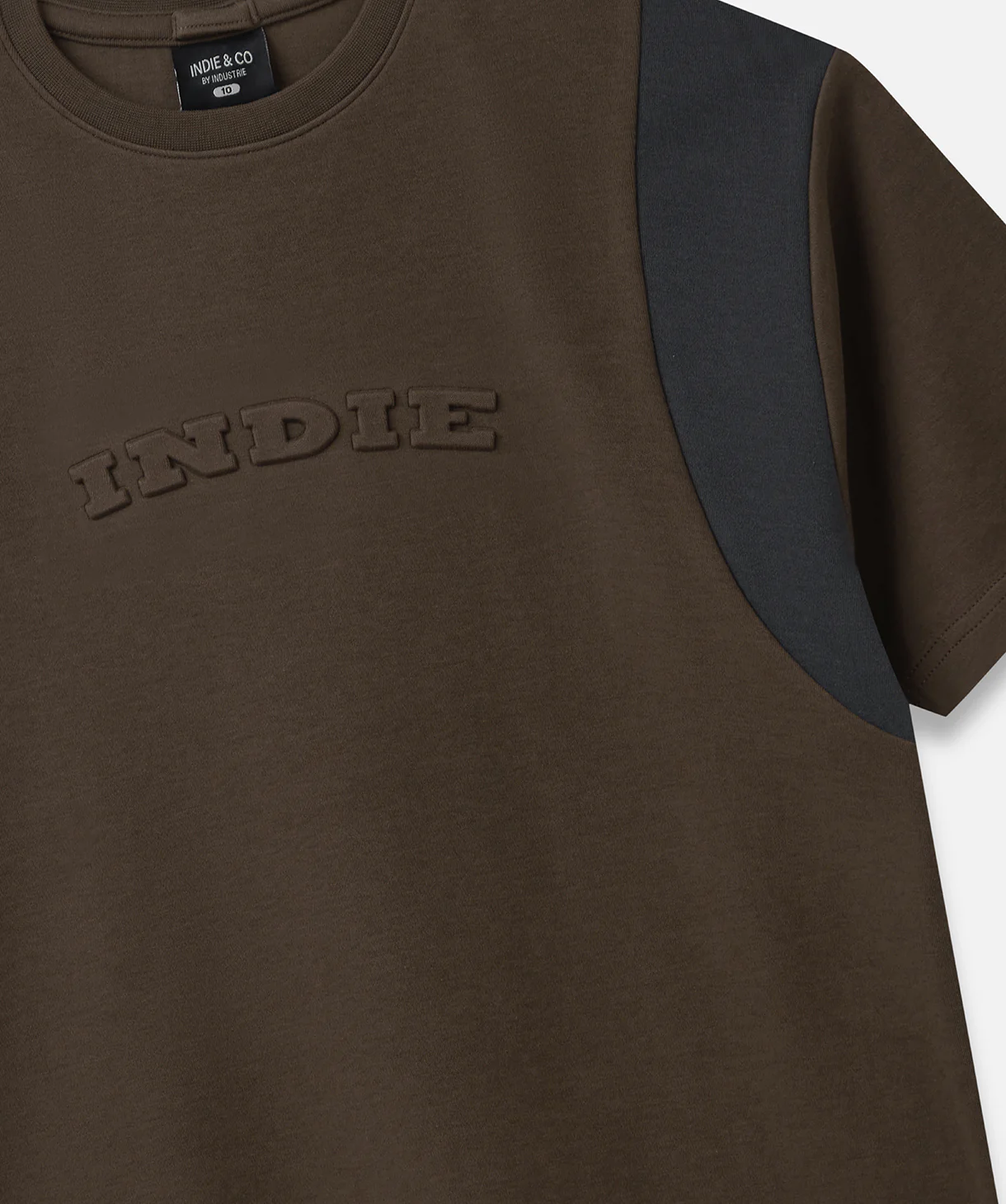 The Pier Embossed Tee - Chocolate - Image 2