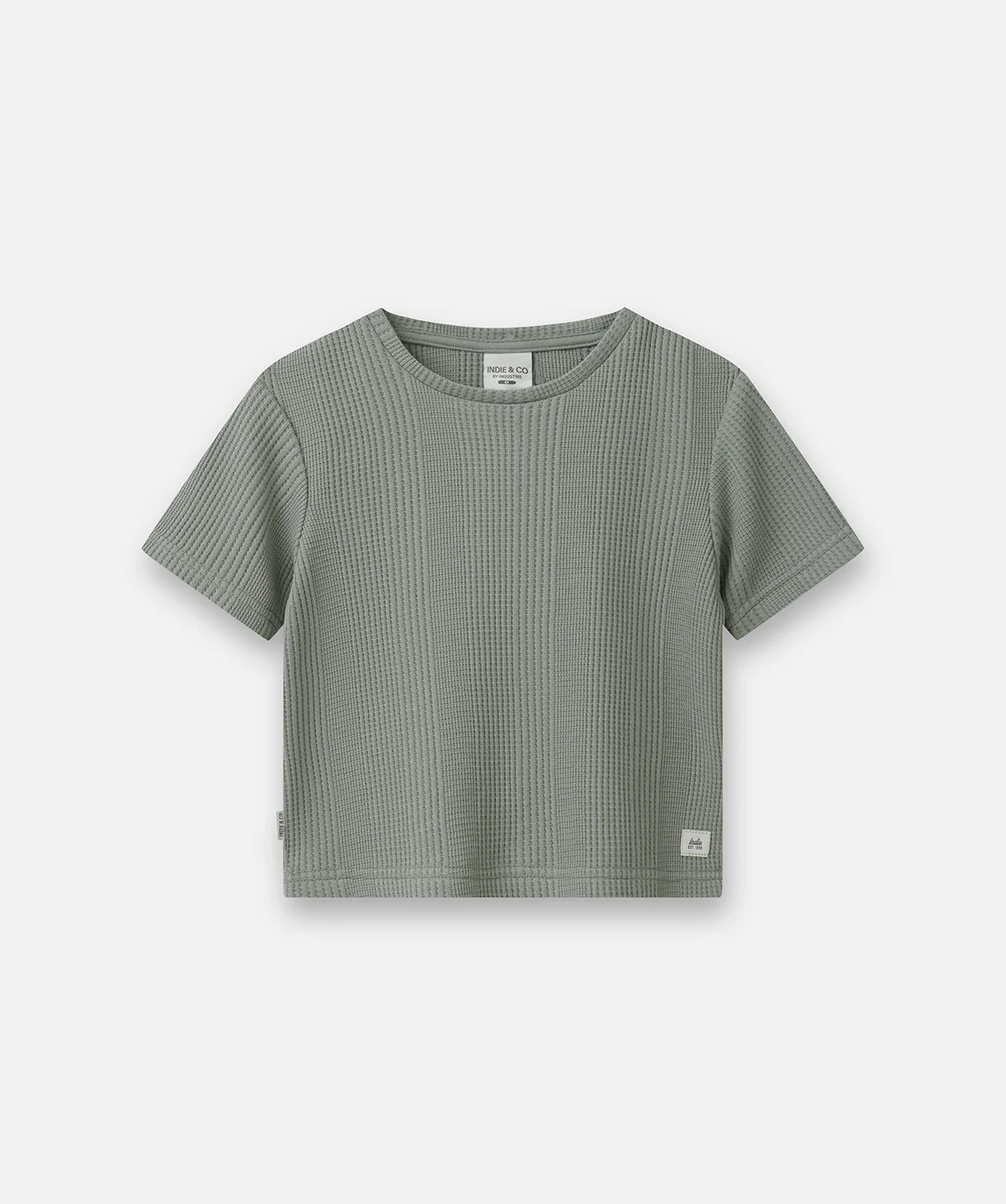 The Veneto Waffle Tee - Concrete
