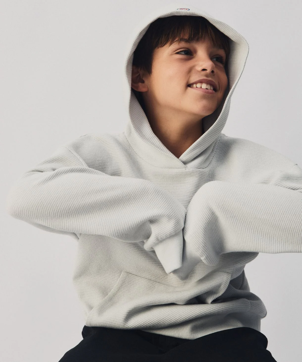 The Jackson Waffle Hoodie - Silver Blue - Image 2